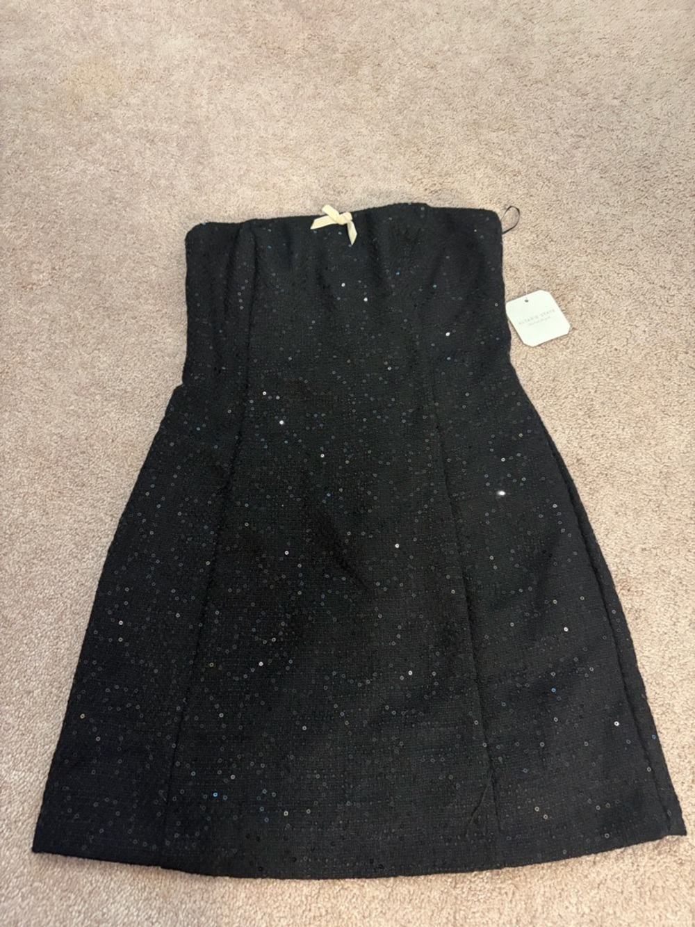 Altar'd State Black Strapless Sequin Cocktail Dress